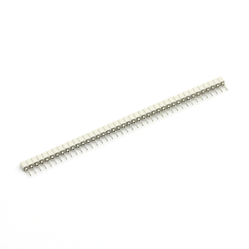 Pengepala Pin Lurus Timah Bulat Putih 2.54mm